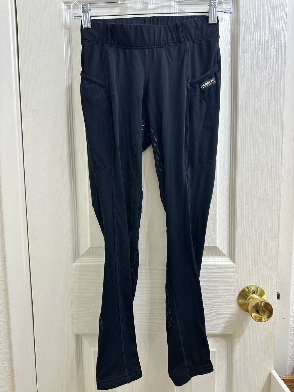 Kerrits Black Performance Ice Fill Riding Tights with Logo Waistband